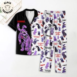 Bonnie Five Night At Freddy Black White Design Pajamas Set