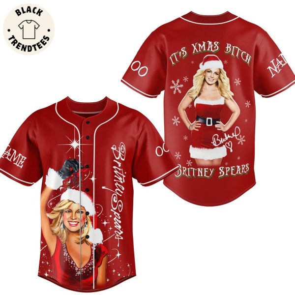 Britney Spears It’s Xmas Bitch Portrait Design Baseball Jersey