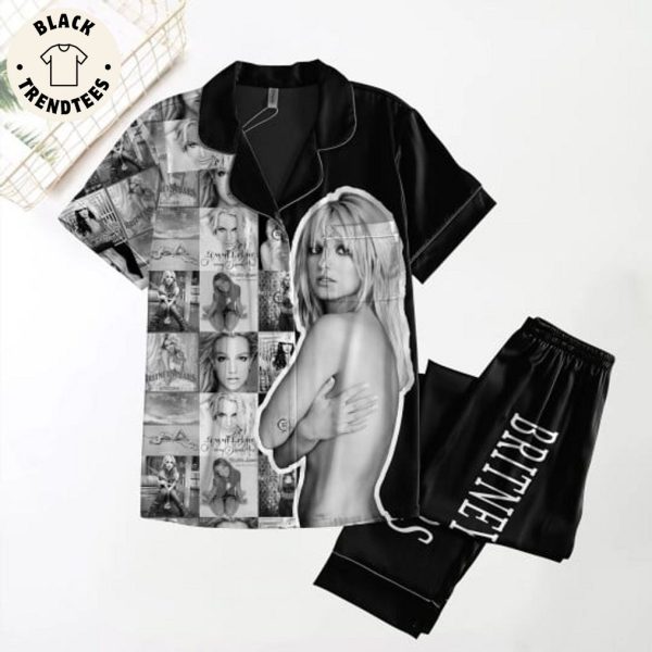 Britney Spears Portrait Black Design Pajamas Set