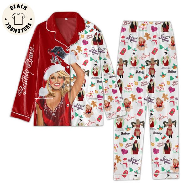 Britney Spears Red White Design Portrait Pajamas Set