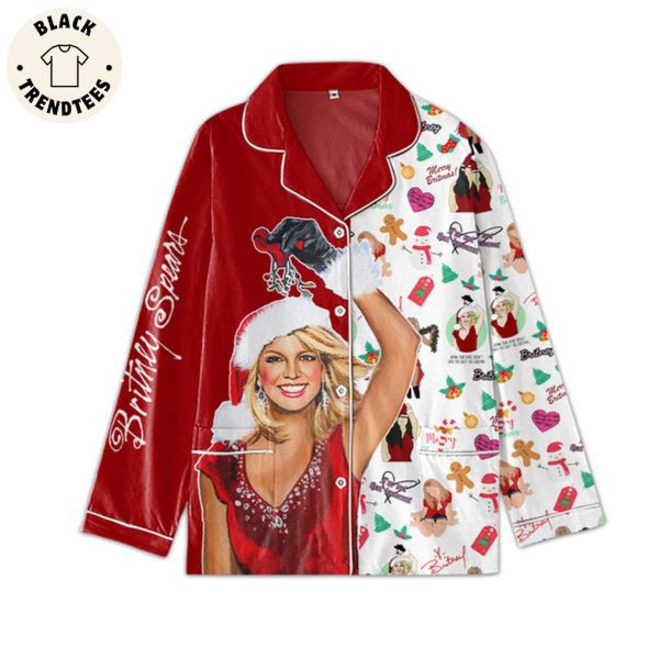 Britney Spears Red White Design Portrait Pajamas Set