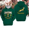 Rugby World Cup 2023 Champions South Africa We Are The Champions Green Design 3D Hoodie