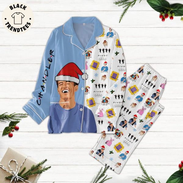 Chandler Portrait Blue White Design Pajamas Set