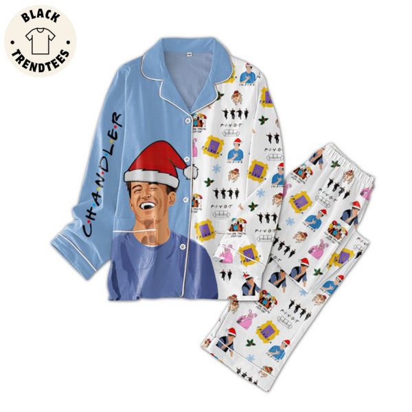 Chandler Portrait Blue White Design Pajamas Set