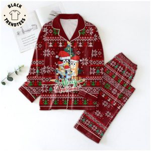 Character Merry Christmas Red Design Pajamas Set