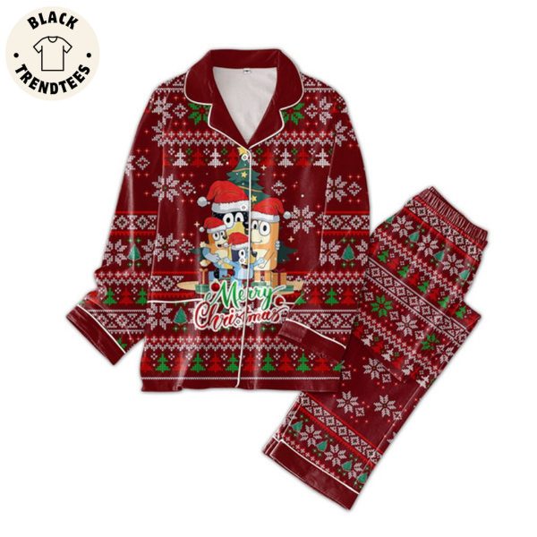 Character Merry Christmas Red Design Pajamas Set