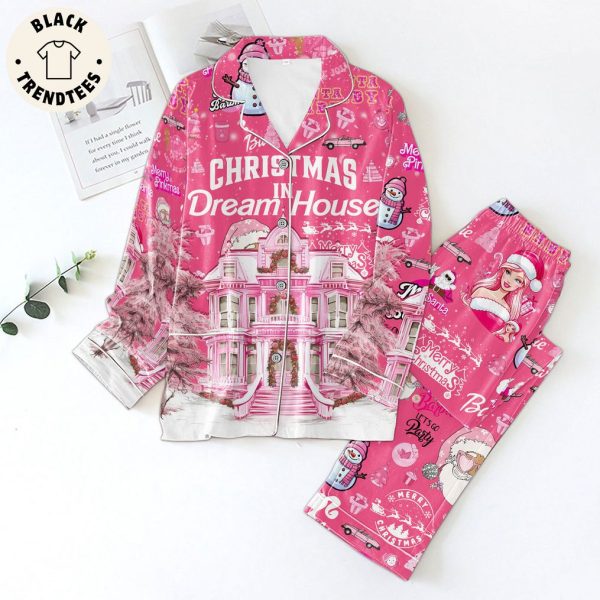 Christmas In Dream House Christmas Pink Design Pajamas Set