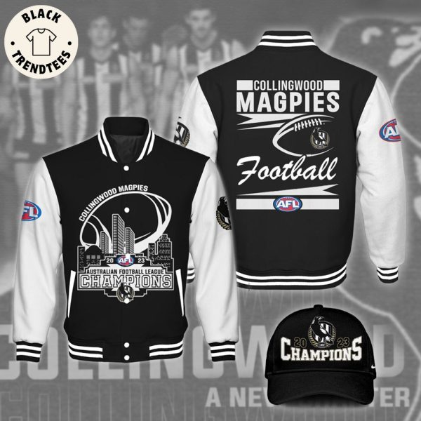 Collingwood Magpies 2023 Australian Football League Champions AFL Logo Design Baseball Jacket