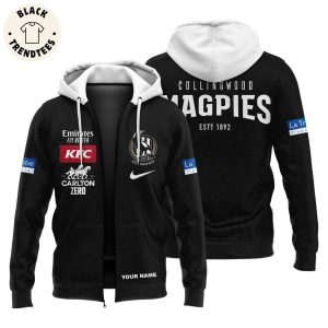 Collingwood Magpies KFC Carlton Zero Nike Logo Black Design 3D Hoodie