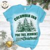 Columbia Inn Pine Tree Vermont Christmas Green Design Pajamas Set