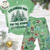 Columbia Inn Pine Tree Vermont Christmas Blue Design Pajamas Set