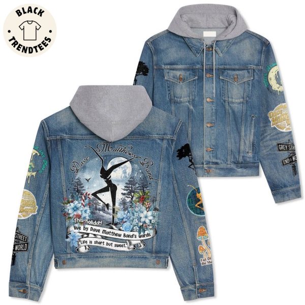 Dave Matthew Band This Holiday Flower Design Hooded Denim Jacket