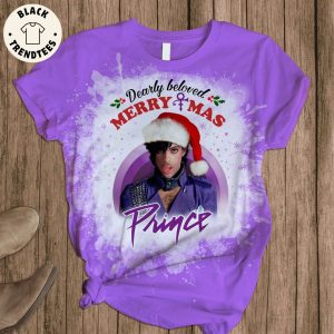 Deraly Beloved Merry Mas Prince Portrait Purple Design Pajamas Set