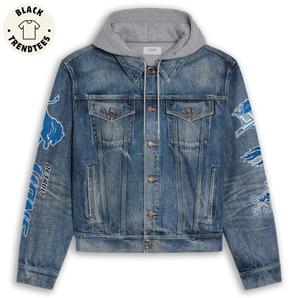 Detroit Lions Mascot Tigers Design  Hooded Denim Jacket