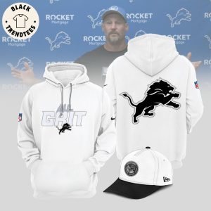 Detroit Lions NFL Grit Nike Logo White Design 3D Hoodie