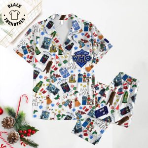 Doctor Who Merry Christmas White Design Pajamas Set