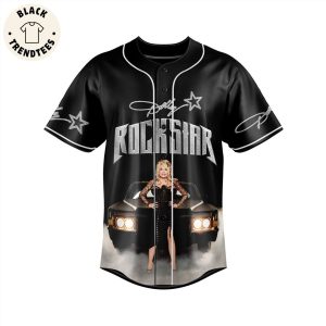 Dolly Rockstar Black Portrait Design Baseball Jersey