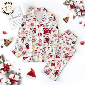 Dr Pepper Christmas White Design Pajamas Set