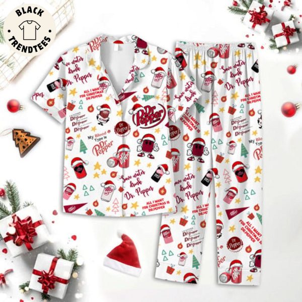 Dr Pepper Christmas White Design Pajamas Set