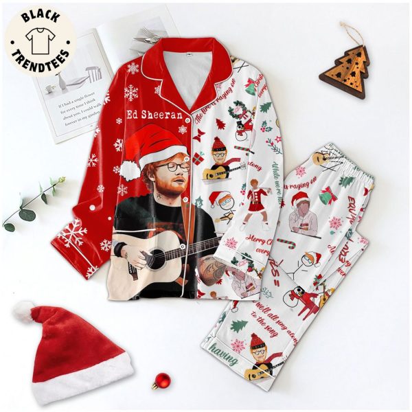 Ed Sheeran The Fire Is Ragging On Christmas Design Pajamas Set