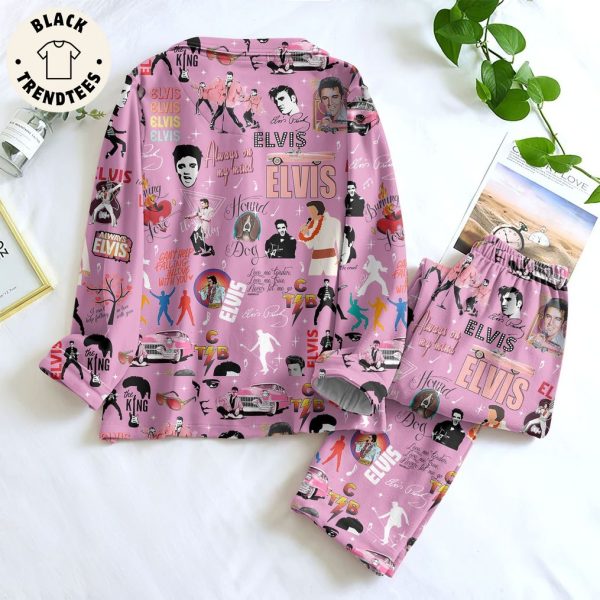 Elvis Portrait Purple Design Pajamas Set