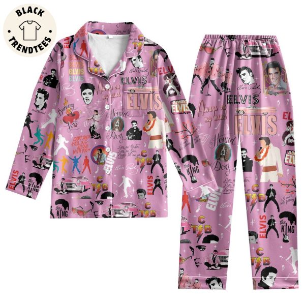 Elvis Portrait Purple Design Pajamas Set