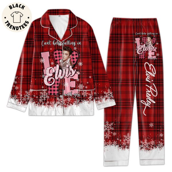 Elvis Presley Cant Help Falling In With You Red Design Pajamas Set