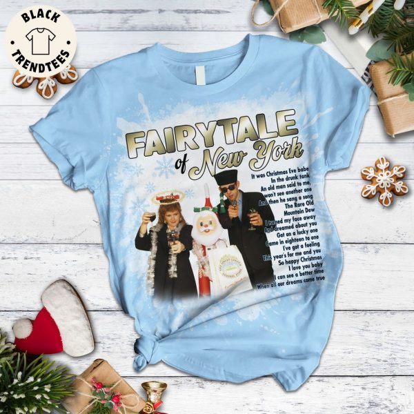 Fairytale Of New York Blue Christmas Design Pajamas Set