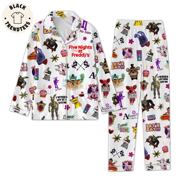 Five Nights At Freddy’s White Design Pajamas Set