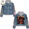 Jelly Roll Dead Man Walking Design Hooded Denim Jacket