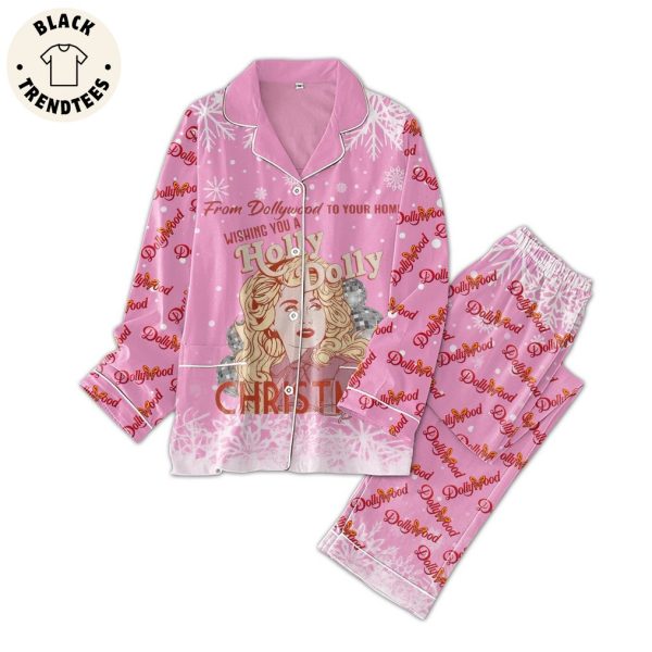 From Dollywood To Your Home Wishing You A Holly Dolly Pink Design Pajamas Set