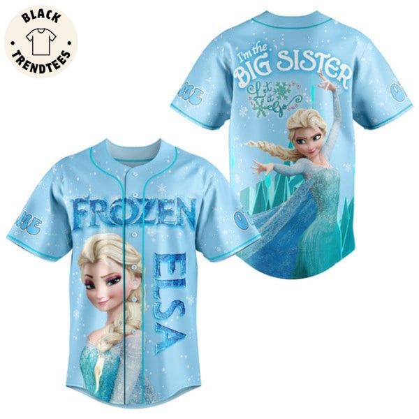 Frozen Elsa In The Big Sister Let It Go Blue Design Baseball Jersey