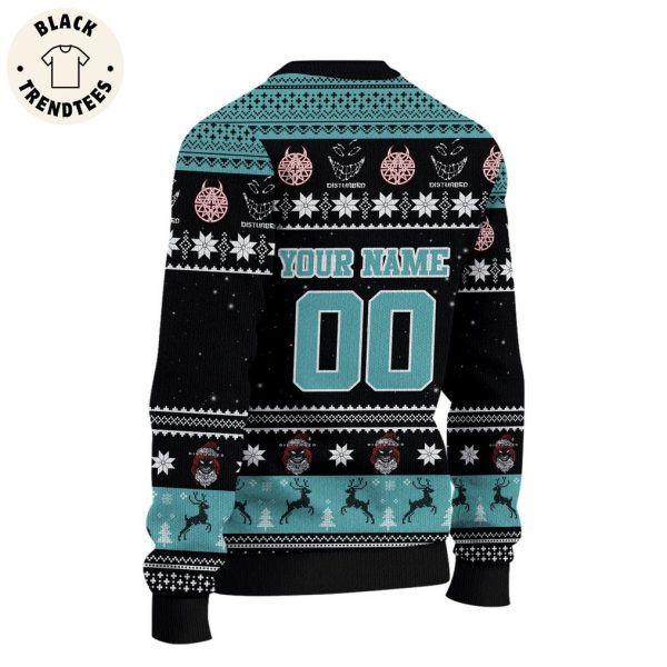 Get Down With Christmas Black Blue Design 3D Sweater