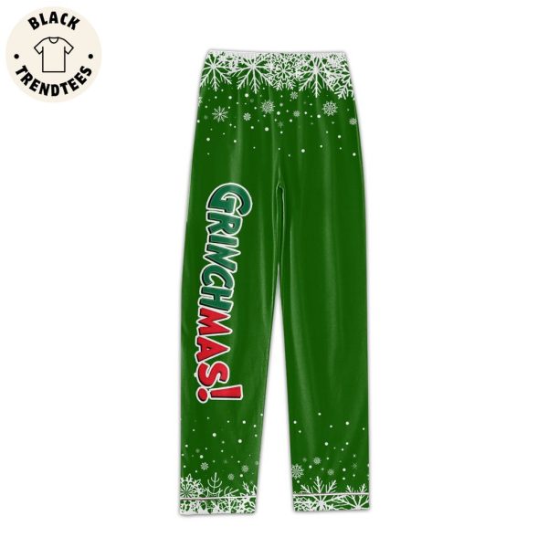 Grinchmas My Day Im Booked Green Christmas Design Pajamas Set