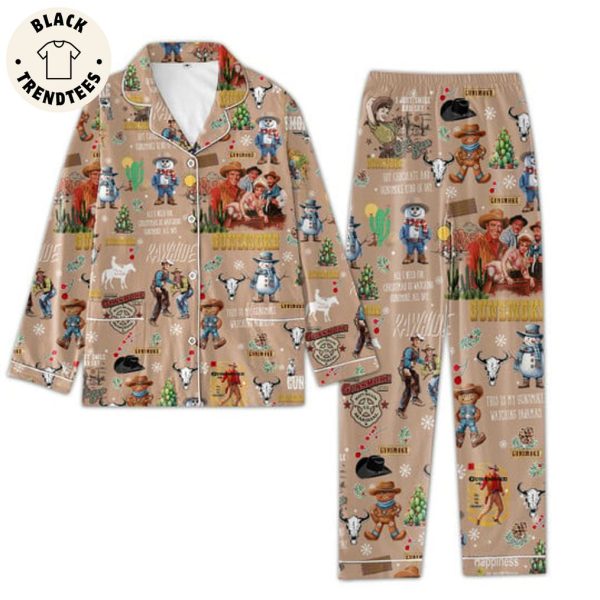 Gunsmoke Series 1955-1975 Rawaide Christmas Design Pajamas Set