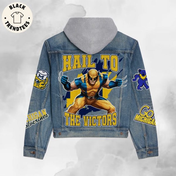 Hall To The Victors Portrait Design Hooded Denim Jacket