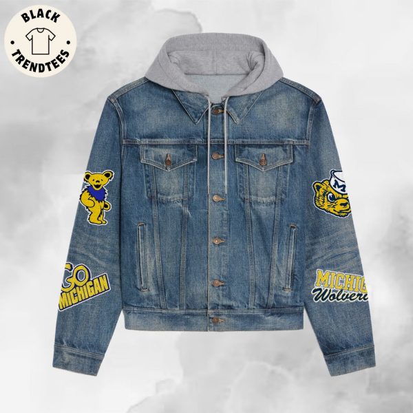 Hall To The Victors Portrait Design Hooded Denim Jacket