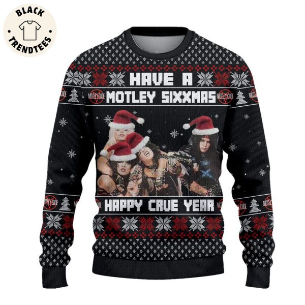 Have A Motley Sizzmas Happy Crue Year Black Christmas Design 3D Sweater