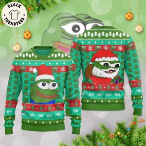 Ho Ho Ho Christmas Green Design 3D Sweater