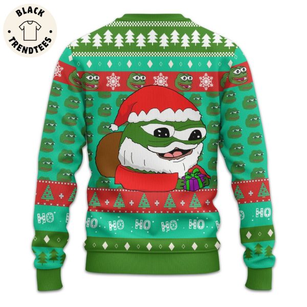 Ho Ho Ho Christmas Green Design 3D Sweater