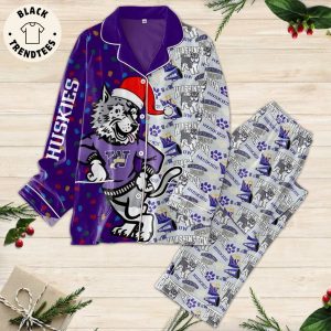 Huskies Mascot Blue Design Pajamas Set