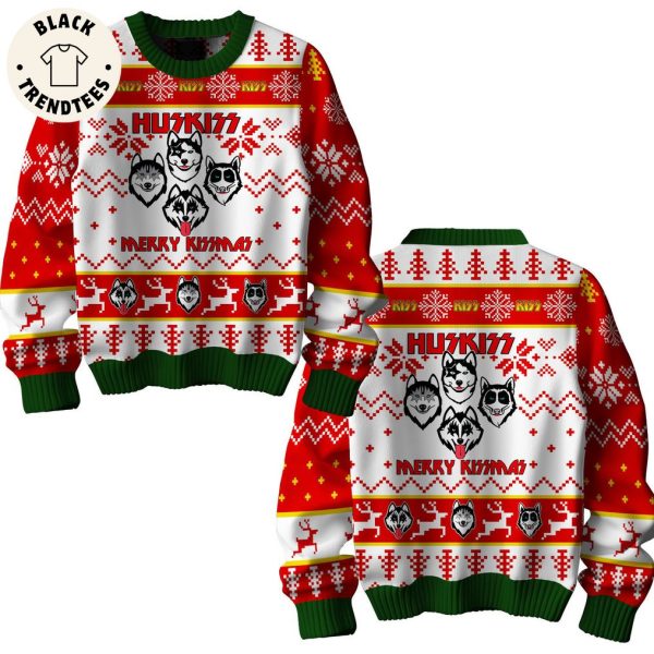 Huskiss Merry Kissmas Dog Design 3D Sweater