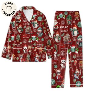 I Believe In Santa And Coffee Christmas Red Pajamas Set