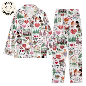 I Love Lucy Naughty Nice White Design Pajamas Set