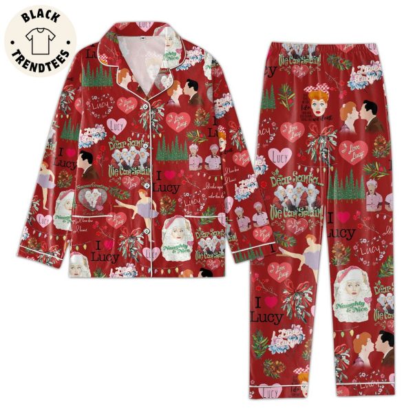 I Love Lucy Naughty Nice Red Design Pajamas Set