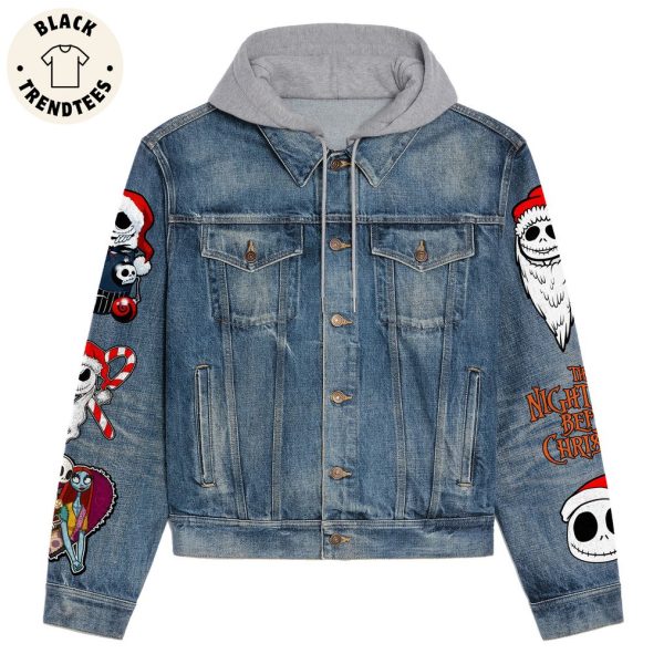 I Think Im Gonna Get On Someone’s Nerves Today Skull Design Hooded Denim Jacket