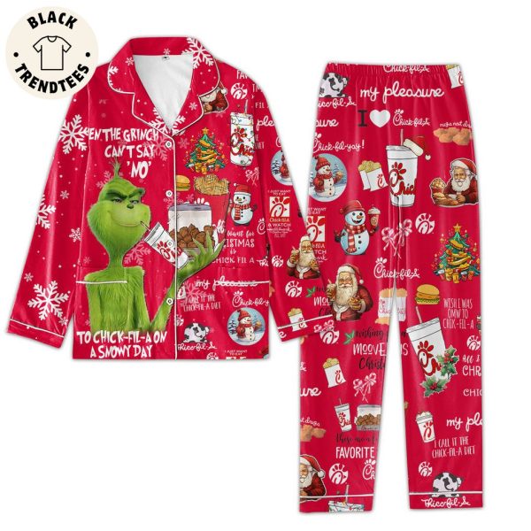 In The Grinch Can’t Say No Gricnh Red Design Pajamas Set