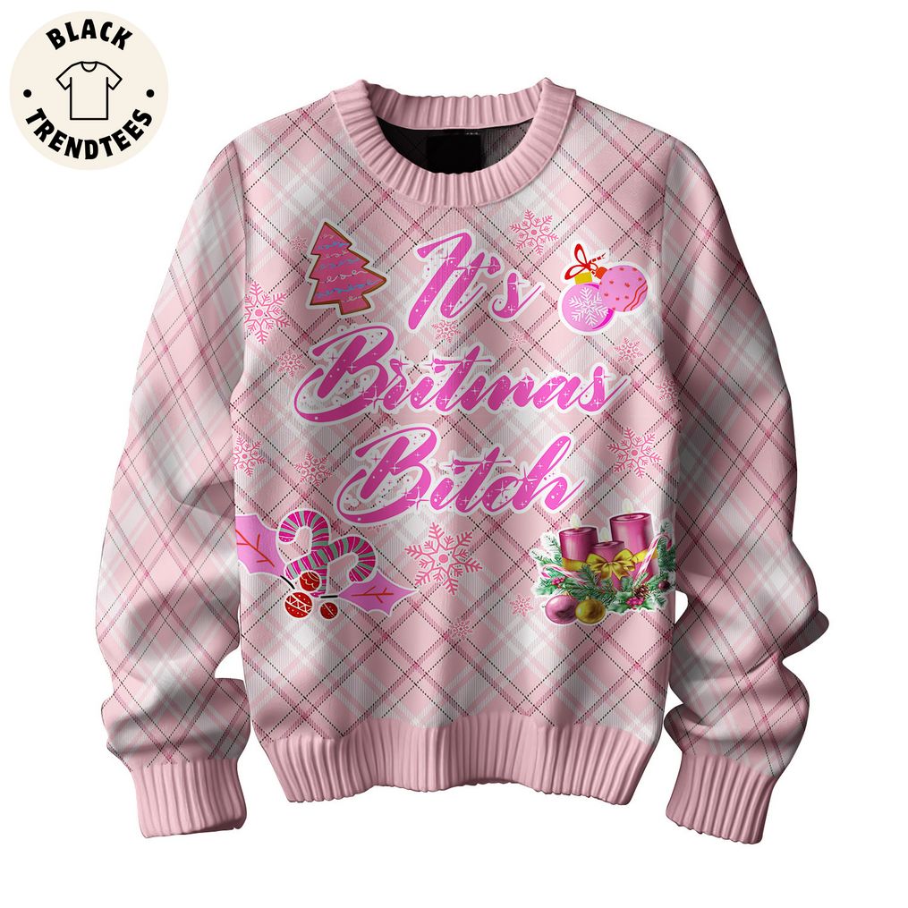 It's Britmas Bitch Pink Design 3D Sweater
