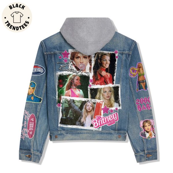 Its Britney Bitch Memories Design Hooded Denim Jacket