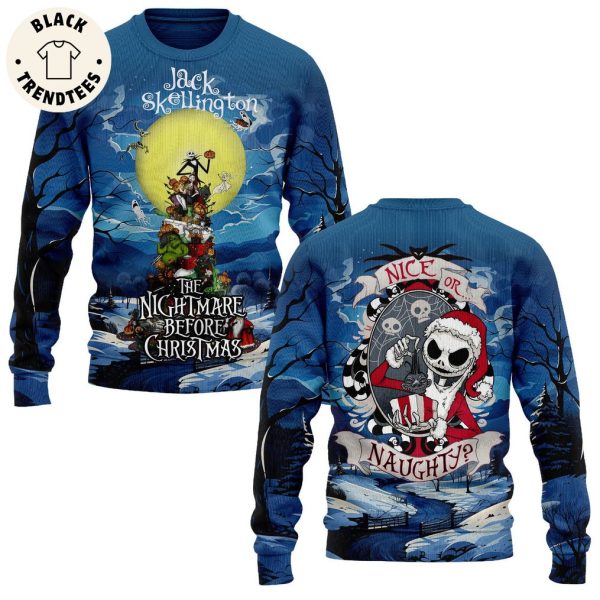 Jack Skellington The Nightmare Before Christmas Nice Of Naught Skull Design 3D Hoodie